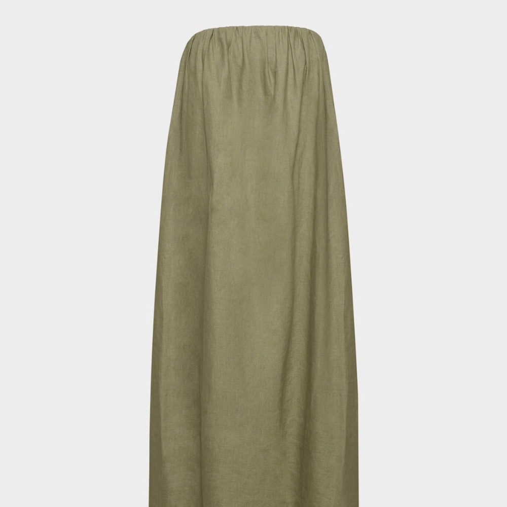 Aritzia Babaton Olive Fitzgerald Linen Dress